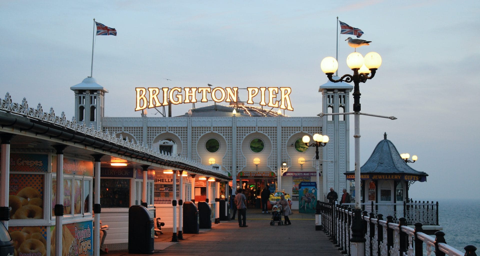 Brighton pier at dusk.