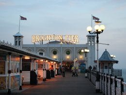 Brighton pier at dusk.