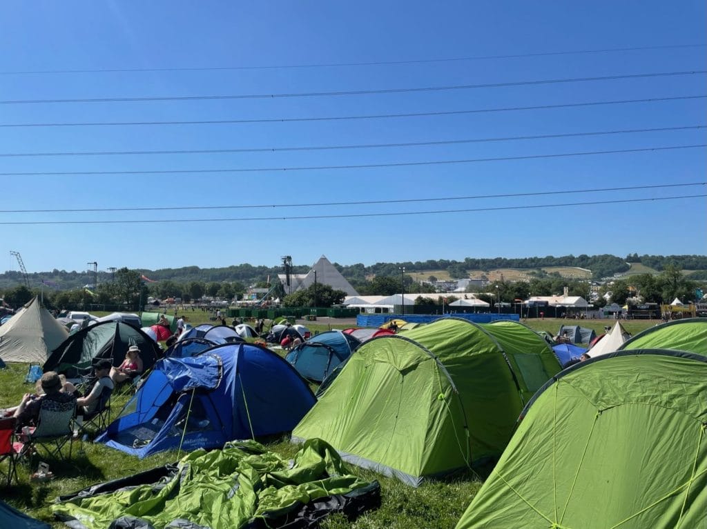 Campsite at glastonbury.