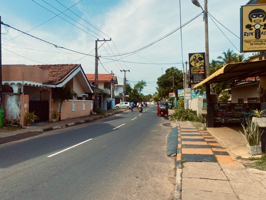 Street in negombo, sri lanka.