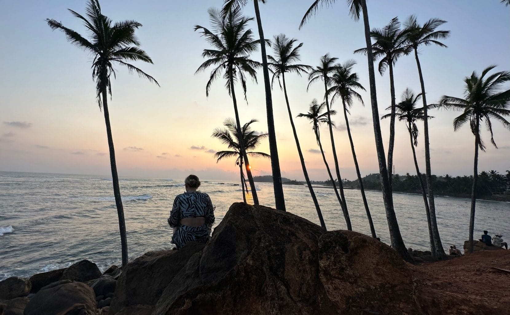 Sunset at the beach in sri lanka.