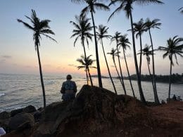 Sunset at the beach in sri lanka.