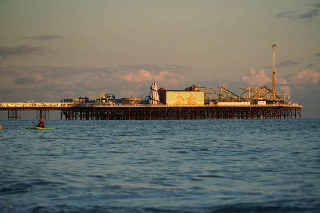 Brighton pier view from the sea.