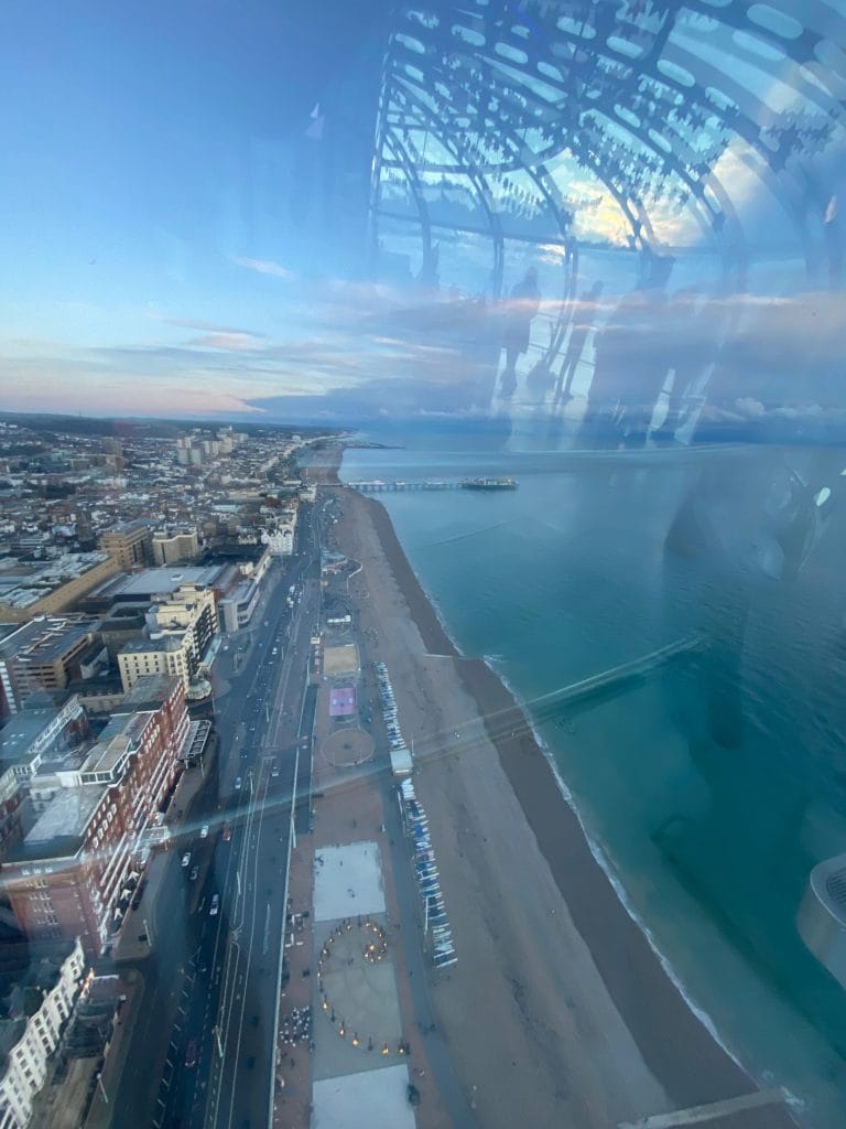 Views from the i360 in brighton.