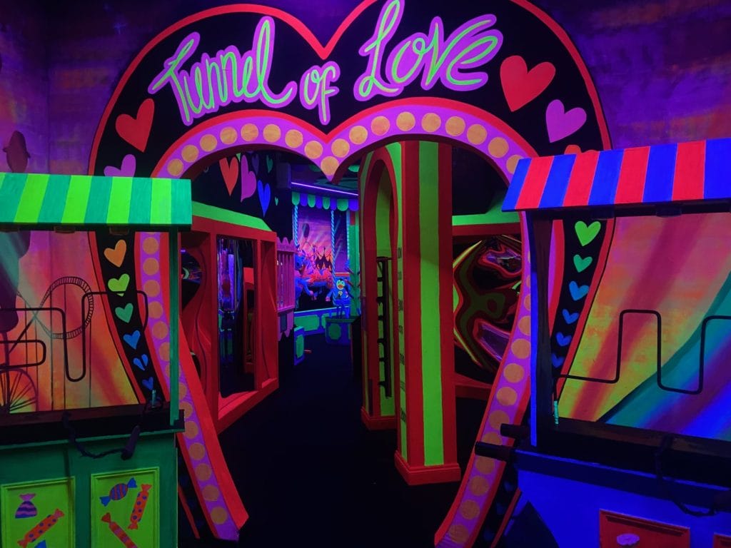 Glow in the dark carnival games at globalls is one of the best things to do in winter in brighton.