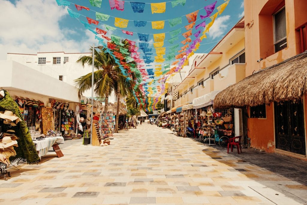 Streets of playa del carmen.