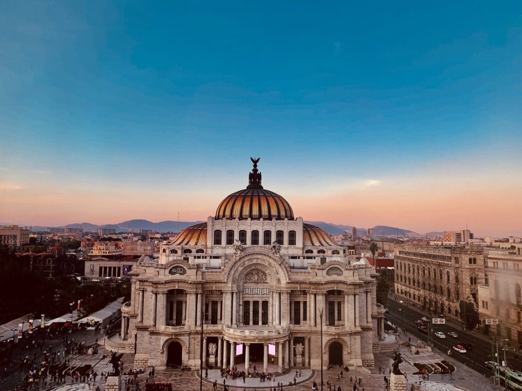 Mexico city palace of fine arts.