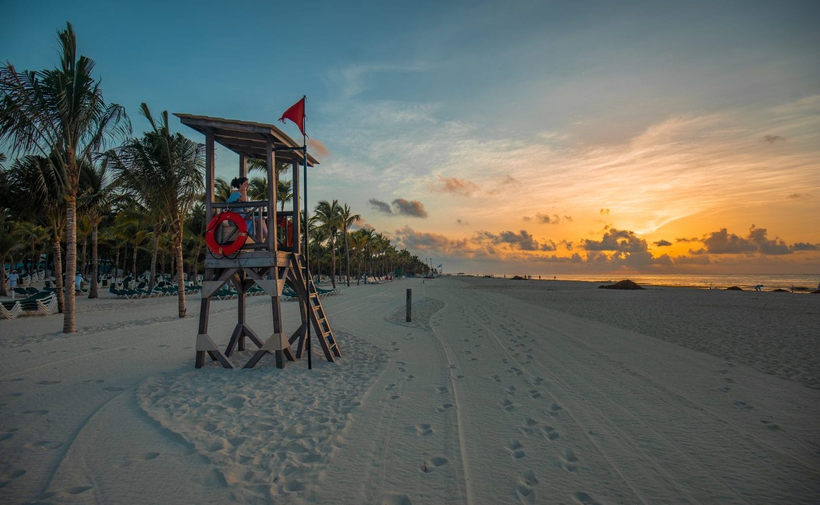 Lifeguard on beach.