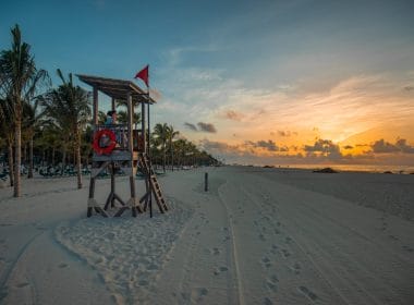 Lifeguard on beach.