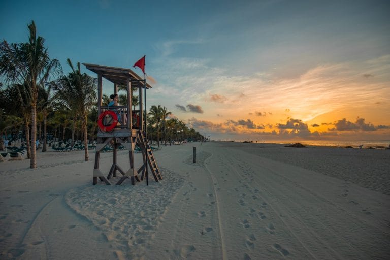 Lifeguard on beach.