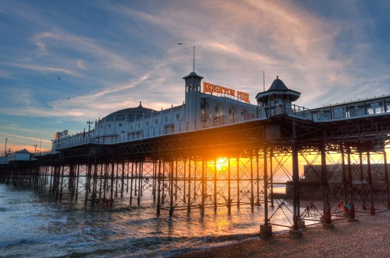 Brighton pier in the winter.