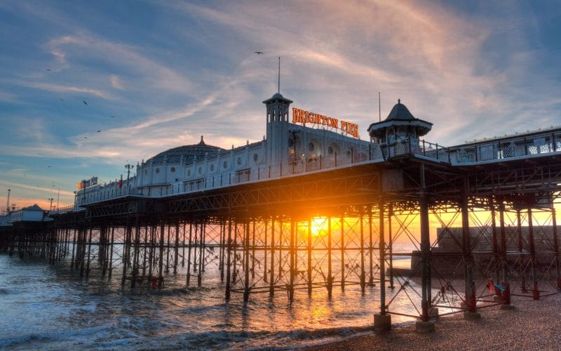 Brighton pier in the winter.